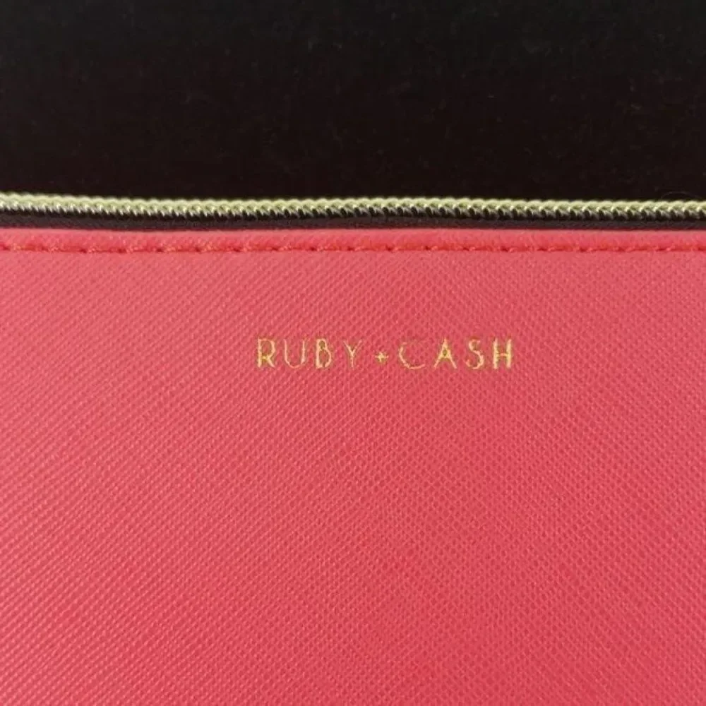 Ruby‎ + Cash Heart Breaker Makeup Pouch Red Faux Leather Cosmetic Bag RC-1593
